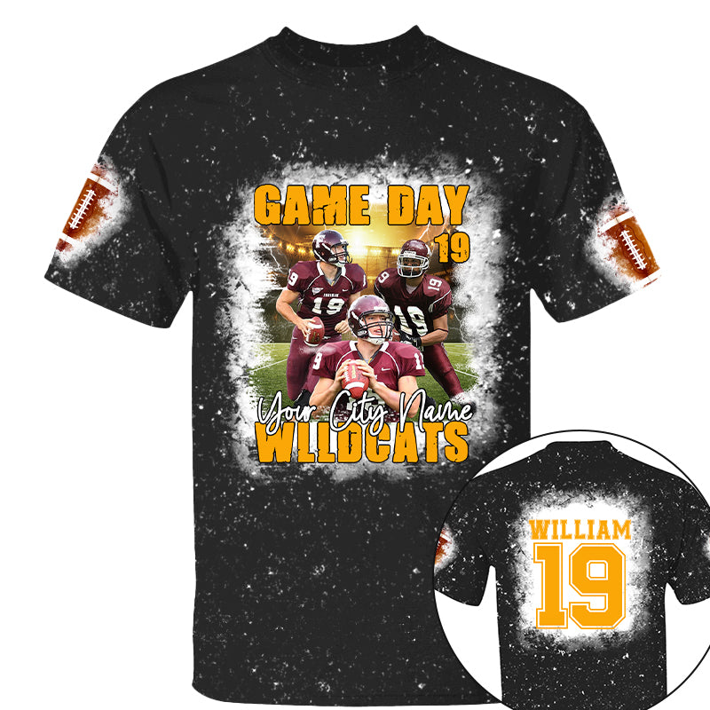Football Game Day Personalized All Over Print Shirt Custom Photo For Football Player