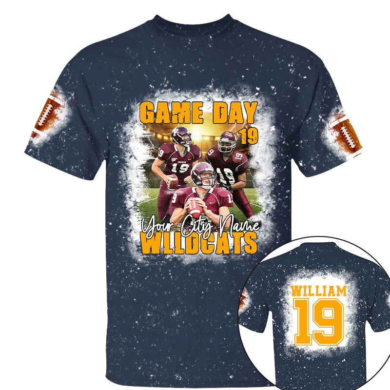 Football Game Day Personalized All Over Print Shirt Custom Photo For Football Player