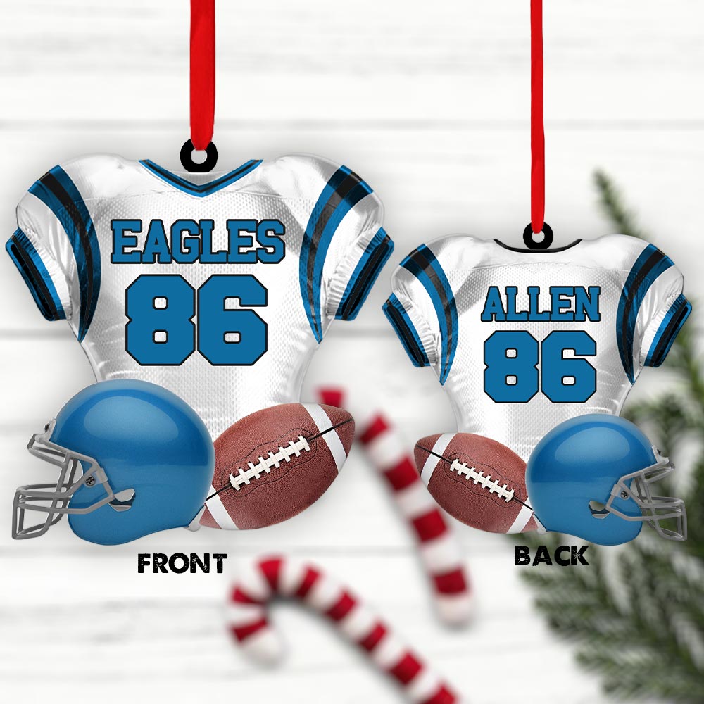 Personalized Ornament For Football Player - Gift For Football Lovers - Football Player 2 Sides Ornament