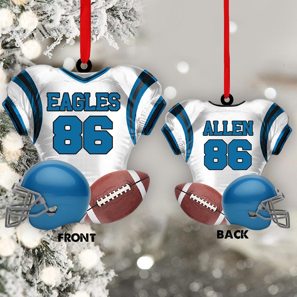 Personalized Ornament For Football Player - Gift For Football Lovers - Football Player 2 Sides Ornament