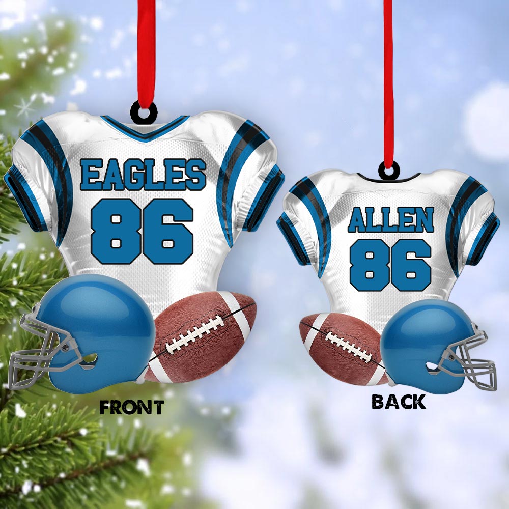 Personalized Ornament For Football Player - Gift For Football Lovers - Football Player 2 Sides Ornament