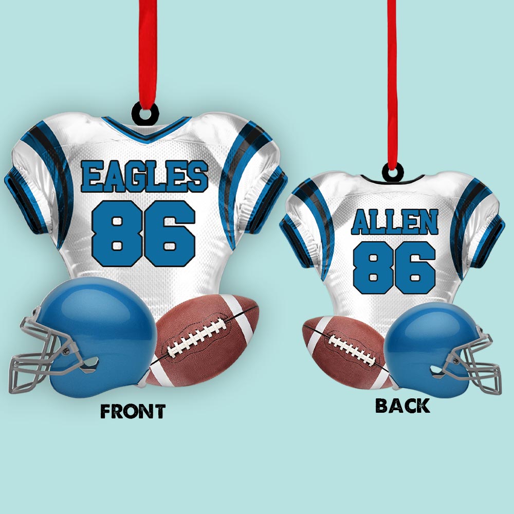 Personalized Ornament For Football Player - Gift For Football Lovers - Football Player 2 Sides Ornament