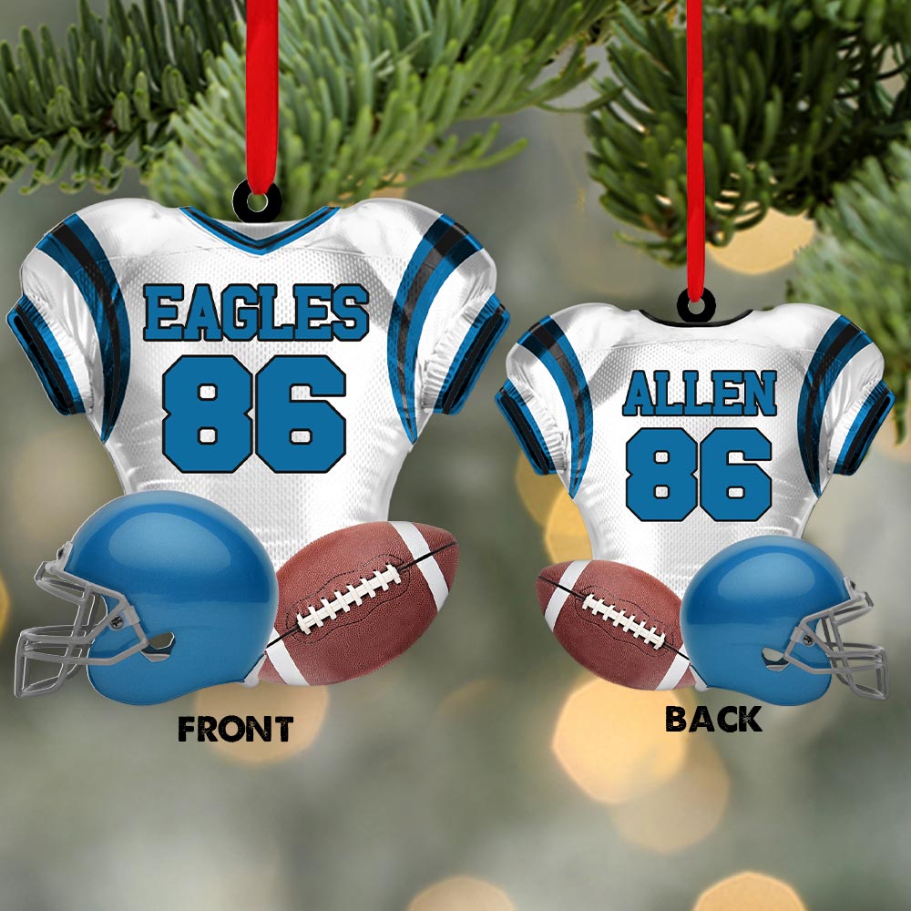 Personalized Ornament For Football Player - Gift For Football Lovers - Football Player 2 Sides Ornament