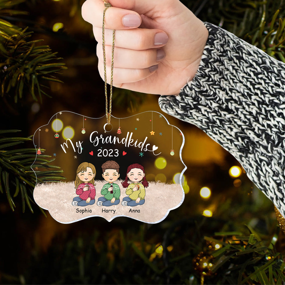 My Grandkids - Personalized Ornament For Grandkids From Grandma