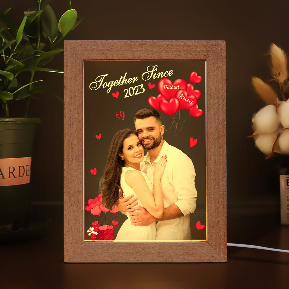 Together Since - Custom Photo Frame Lamp - Best Valentine Gift For Couple