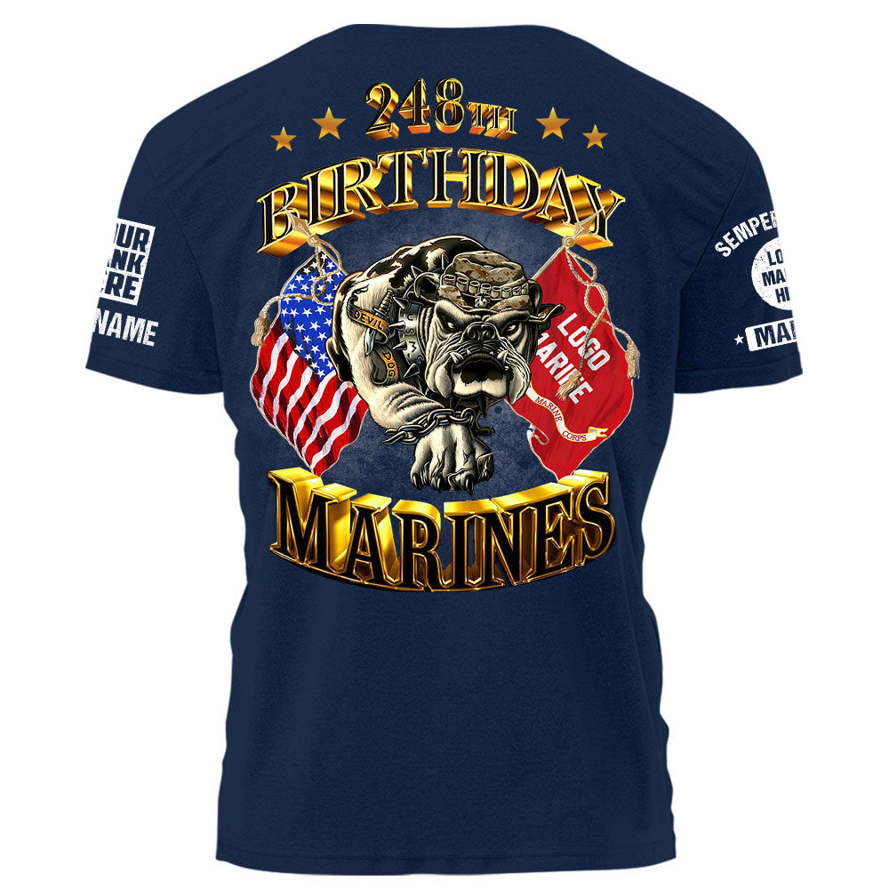 Personalized Shirt Marine Corps 248th Birthday Custom USMC Veteran ...