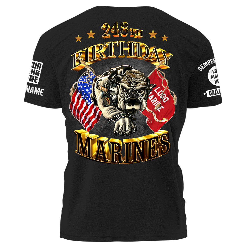 Personalized Shirt Marine Corps 248th Birthday Custom USMC Veteran Shirt K1702