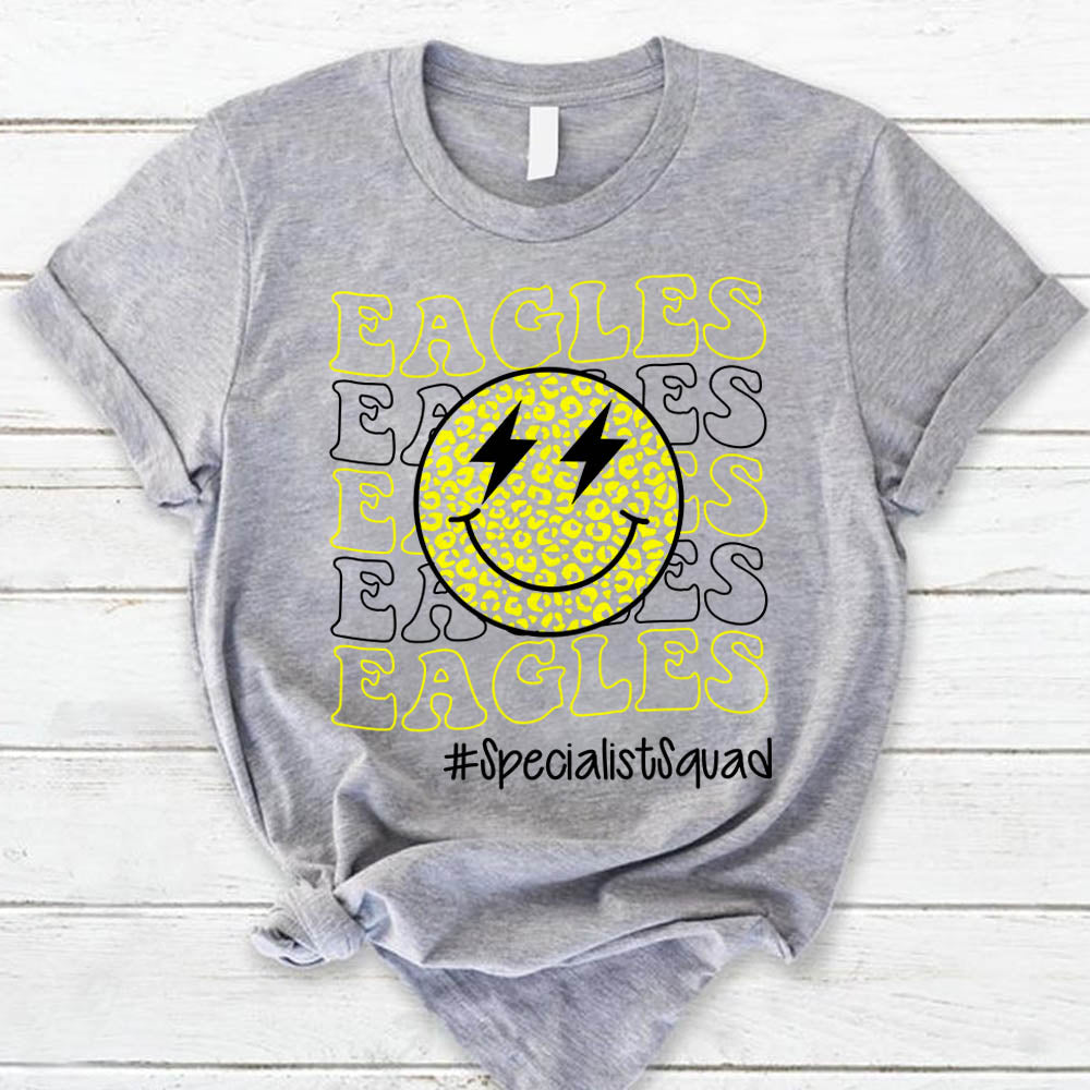 Personalized Shirt Eagles Mascot Smiley Face Custom Hashtag & Design Color K1702