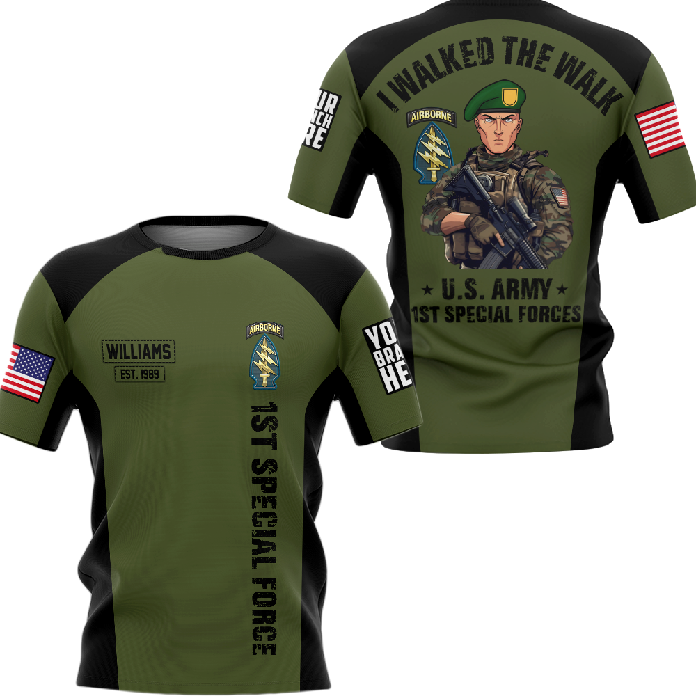 I Walked The Walk Proud Veteran Personalized All Over Print Shirt For Veteran H2511