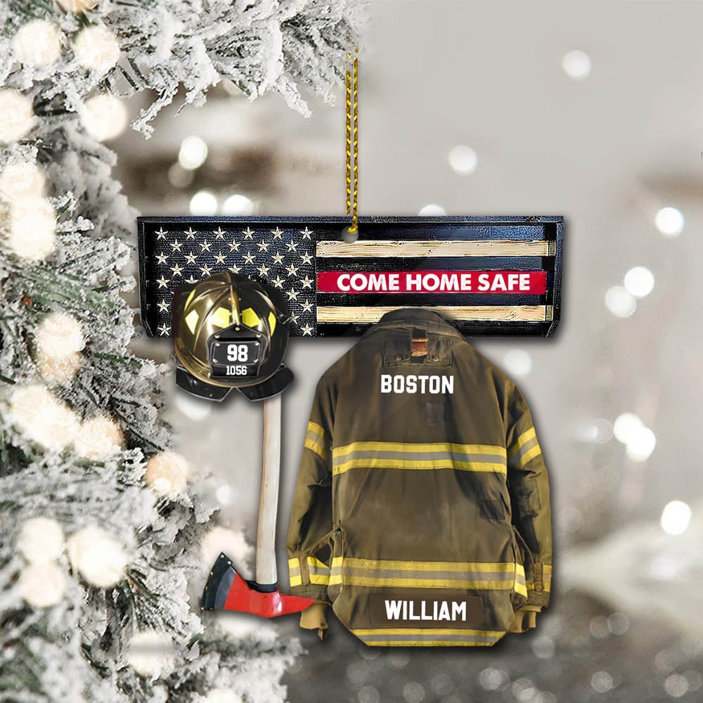 Personalized Ornament Gifts For Firefighter - Armor Custom Cut Shaped Acrylic Ornament