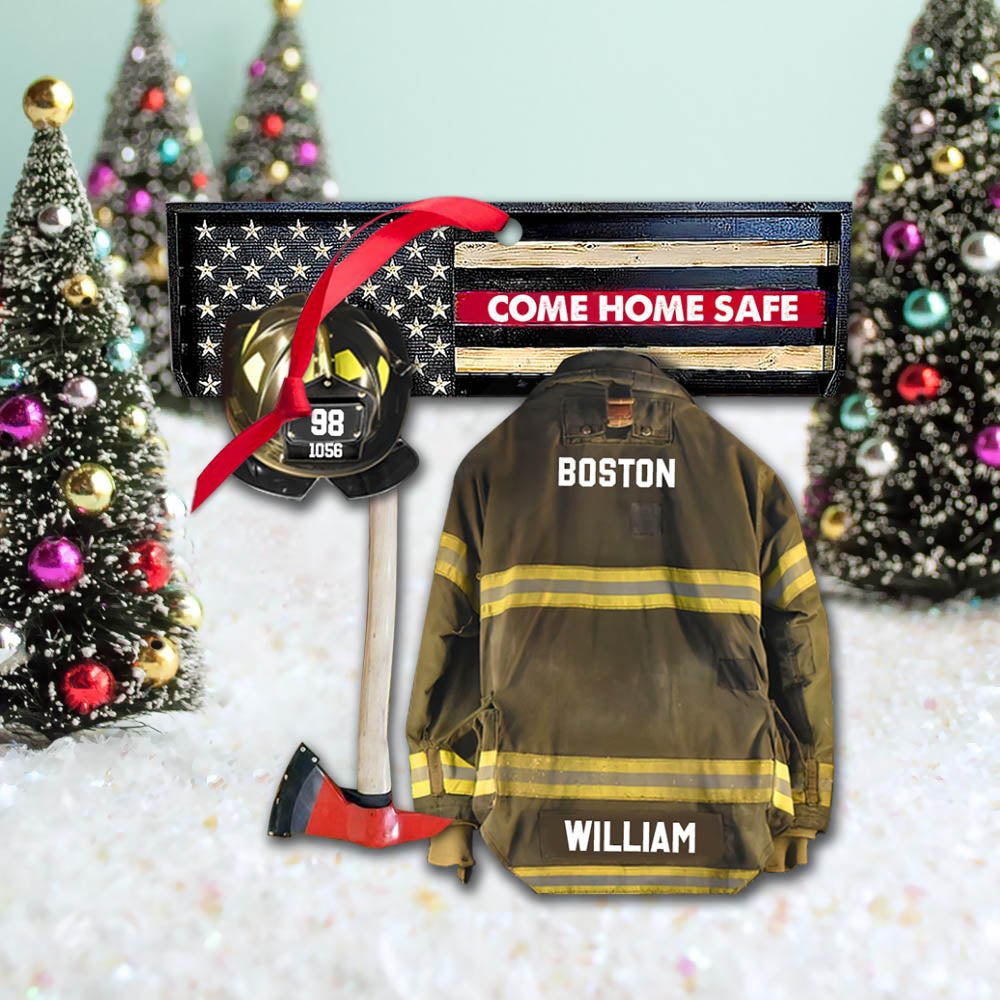 Personalized Ornament Gifts For Firefighter - Armor Custom Cut Shaped Acrylic Ornament