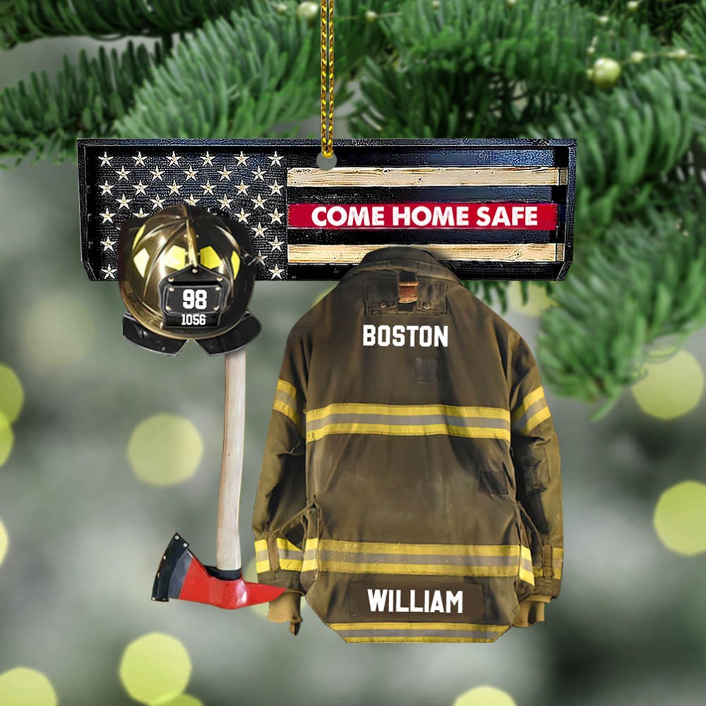 Personalized Ornament Gifts For Firefighter - Armor Custom Cut Shaped Acrylic Ornament