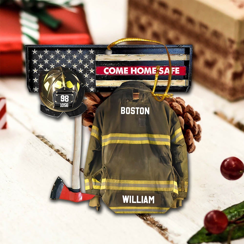 Personalized Ornament Gifts For Firefighter - Armor Custom Cut Shaped Acrylic Ornament