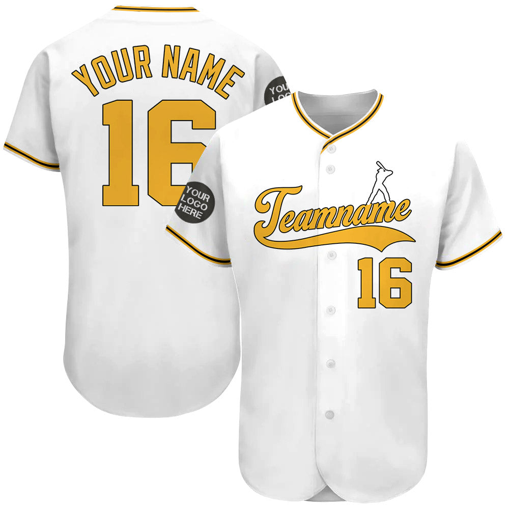 Custom Logo Name Number White Baseball Jersey