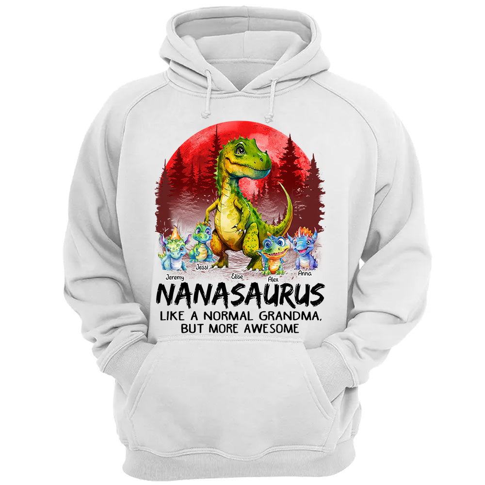 Nanasaurus Like A Normal Grandma But Only Awesome Personalized Shirt With Kids