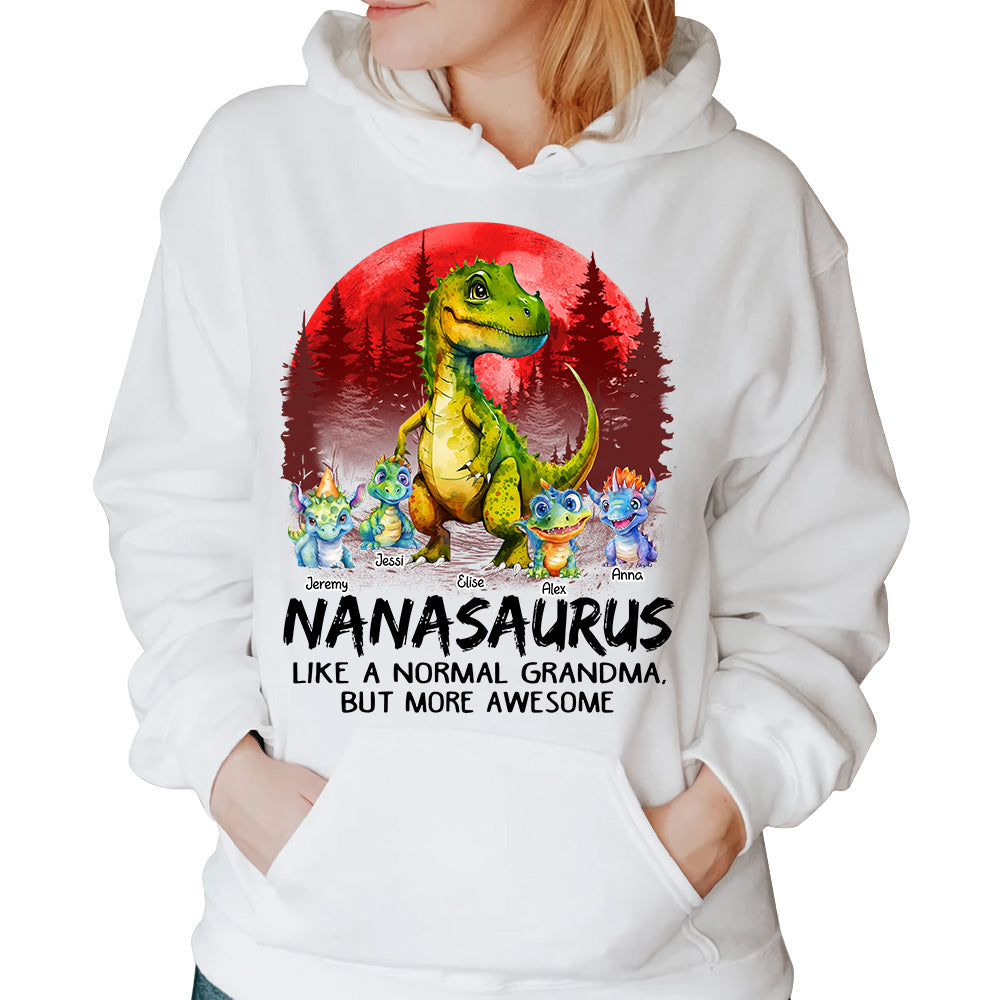 Nanasaurus Like A Normal Grandma But Only Awesome Personalized Shirt With Kids