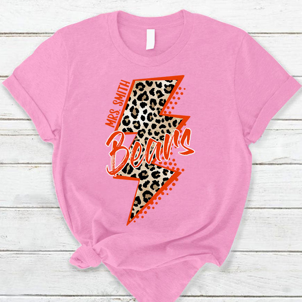 Personalized Shirt School Bears Mascot Leopard Lightning Bolt Shirt Hk10