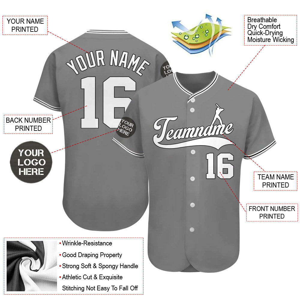 Custom Gray Baseball Jerseys, Baseball Uniforms For Your Team