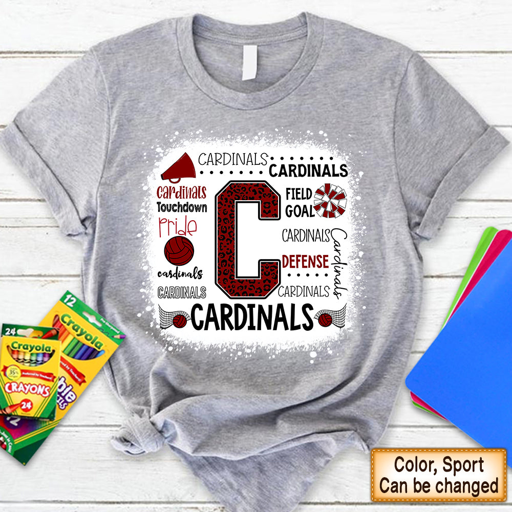 Personalized Shirt Cardinals Team Typography Teacher Shirt H2511