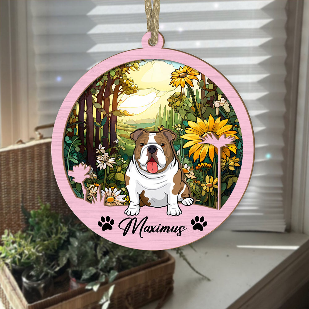 Dog Suncatcher Personalized Ornament, Pet Christmas Ornament, Dog Christmas Ornament