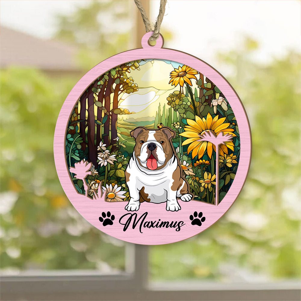 Dog Suncatcher Personalized Ornament, Pet Christmas Ornament, Dog Christmas Ornament