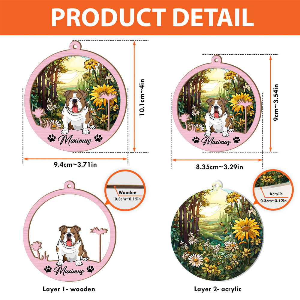 Dog Suncatcher Personalized Ornament, Pet Christmas Ornament, Dog Christmas Ornament