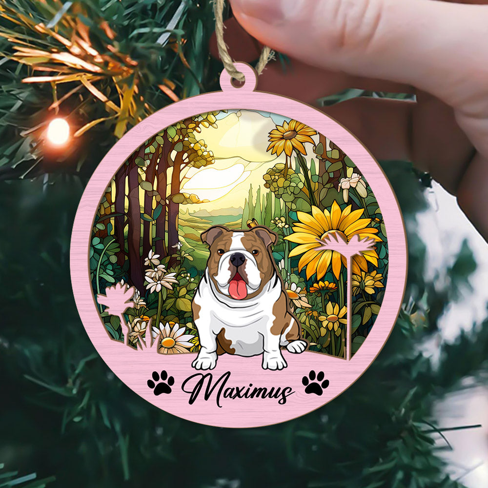 Dog Suncatcher Personalized Ornament, Pet Christmas Ornament, Dog Christmas Ornament