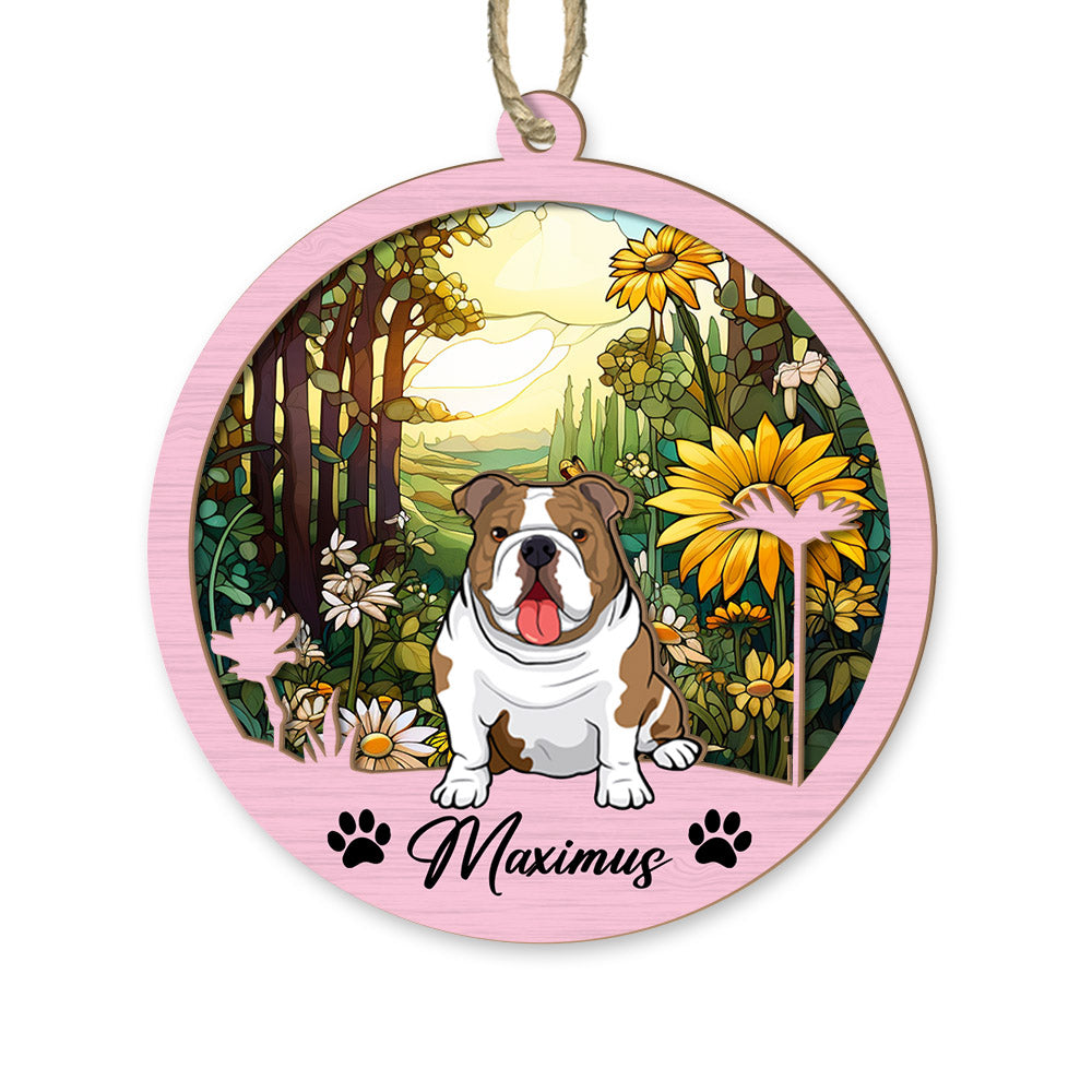 Dog Suncatcher Personalized Ornament, Pet Christmas Ornament, Dog Christmas Ornament