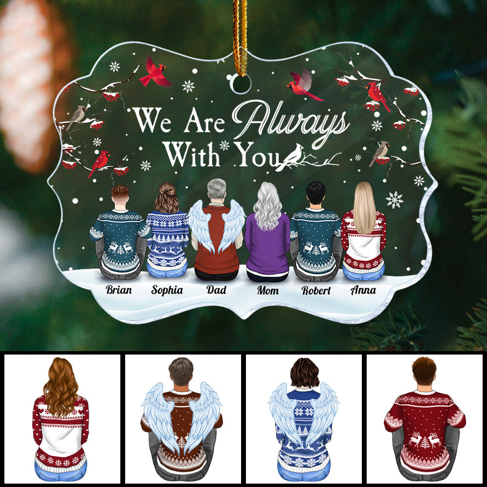 I Am Always With You - Personalized Transparent Ornament - Christmas Gift For Family With Lost Ones, Memorial Ornament