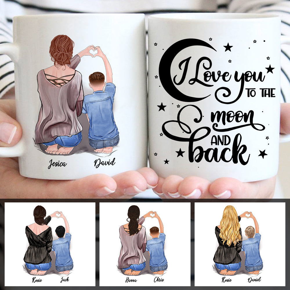 Personalized I Love You To The Moon And Back Mug For Mom From Son