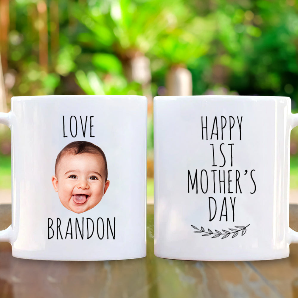 1st Mother's Day Mug, New Mom Gift - Personalized With Photo Of Baby