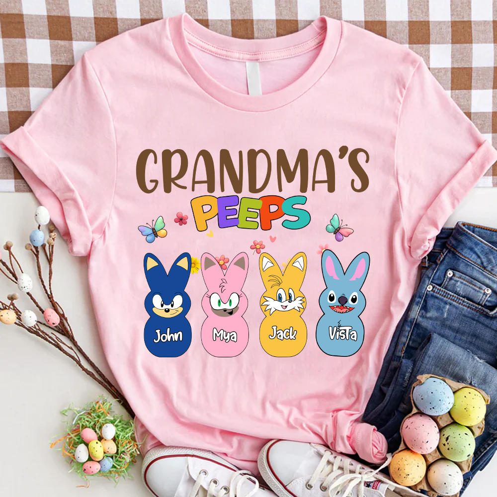 Grandma's Peeps Bunny Easter, Custom Grandma And Kids, Easter Day Gift