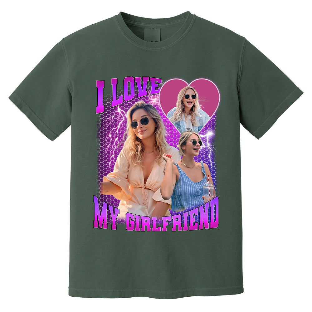 Custom Photo Bootleg Rap I Love My Girlfriend Valentine Shirt Gift For Boyfriend