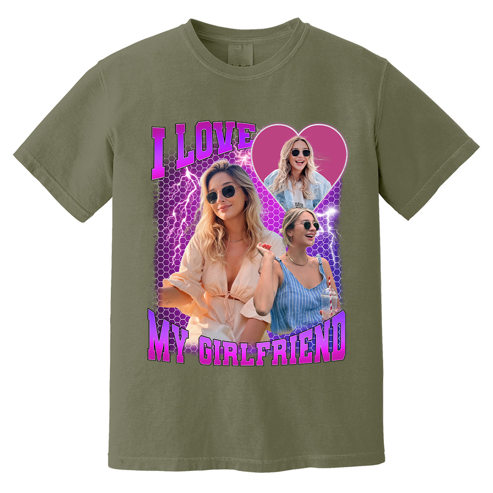 Custom Photo Bootleg Rap I Love My Girlfriend Valentine Shirt Gift For Boyfriend