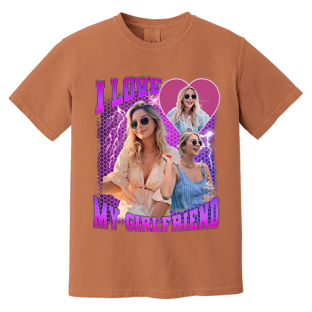 Custom Photo Bootleg Rap I Love My Girlfriend Valentine Shirt Gift For Boyfriend