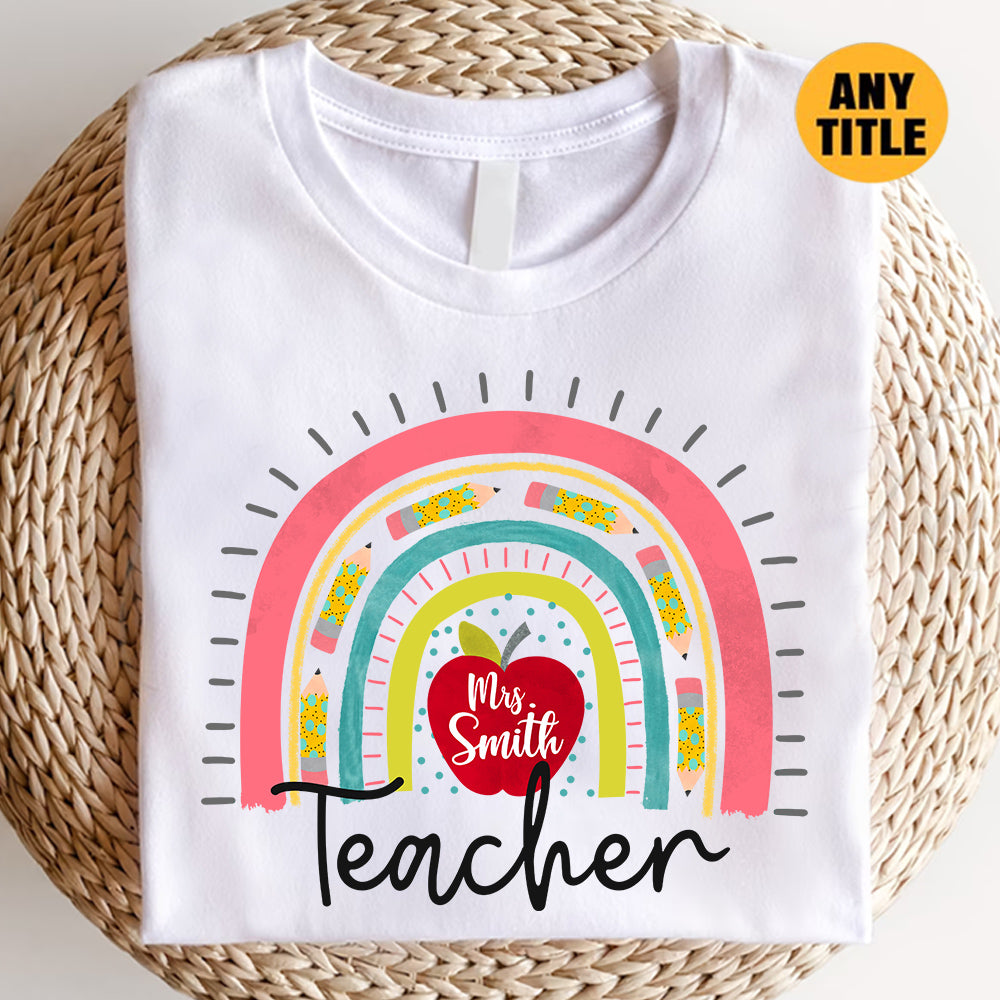 Personalized Shirt School Rainbow Teacher Shirt Back To School Shirt Hk10