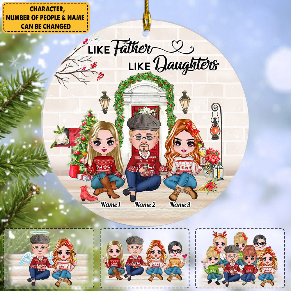 Like Father Like Daughters Christmas Personalized Ornament Gifts For Daughter And Father