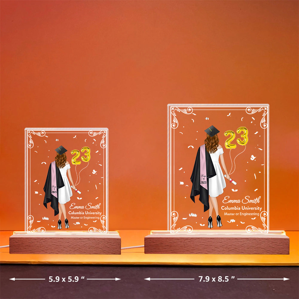 Personalized 3D Led Light Wooden Graduation Gift For Her Senior Gift Graduate 2025 K1702