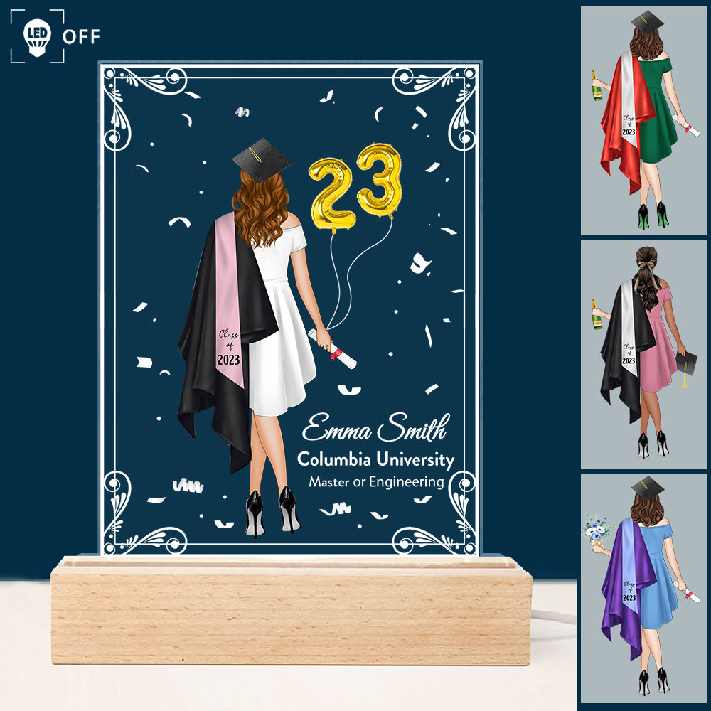 Personalized 3D Led Light Wooden Graduation Gift For Her Senior Gift Graduate 2025 K1702