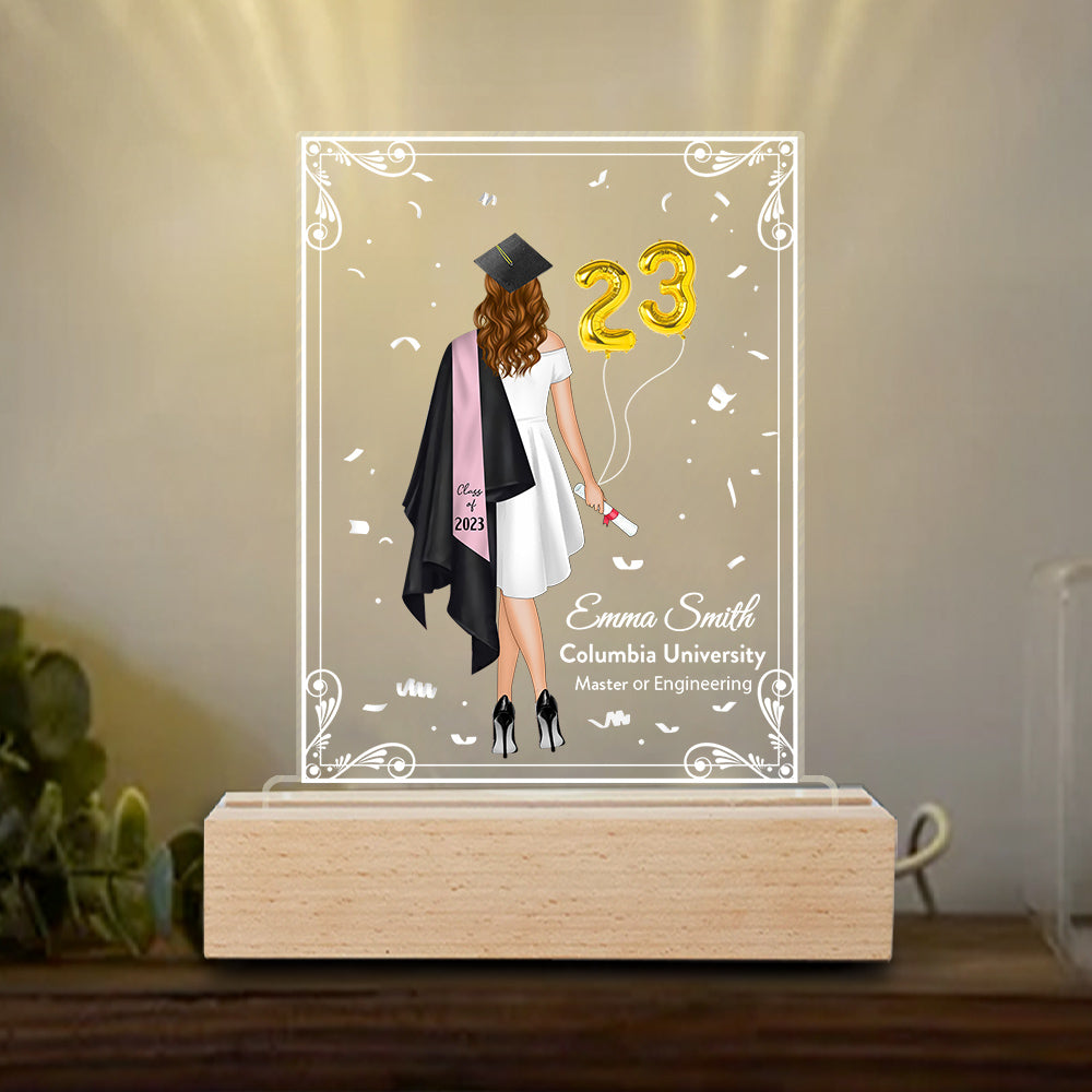 Personalized 3D Led Light Wooden Graduation Gift For Her Senior Gift Graduate 2025 K1702