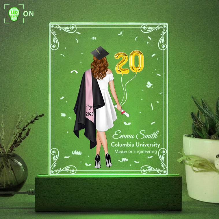 Personalized 3D Led Light Wooden Graduation Gift For Her Senior Gift Graduate 2025 K1702