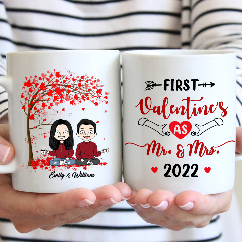 Mr And Mrs Couple Mug First Valentine's As Mr And Mrs Custom Mug Gift For Couple