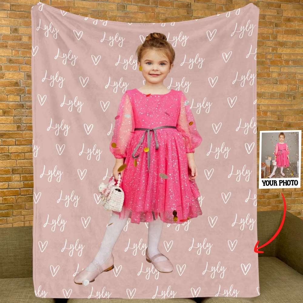 Personalized Name And Photo Blanket For Kids - Personalized Photo Blanket vr2