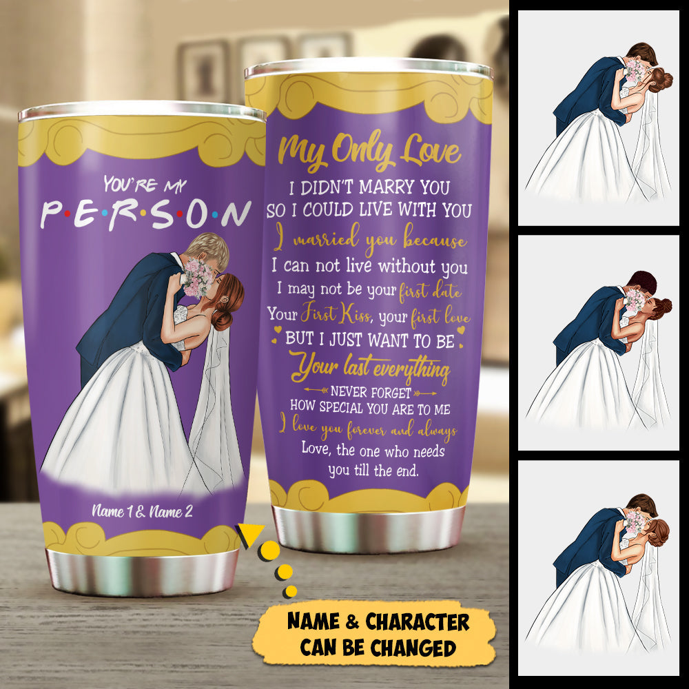 You're My Person, Clip Art Wedding Print, Personalized Tumbler For Couples, Name And Character Can Be Changed