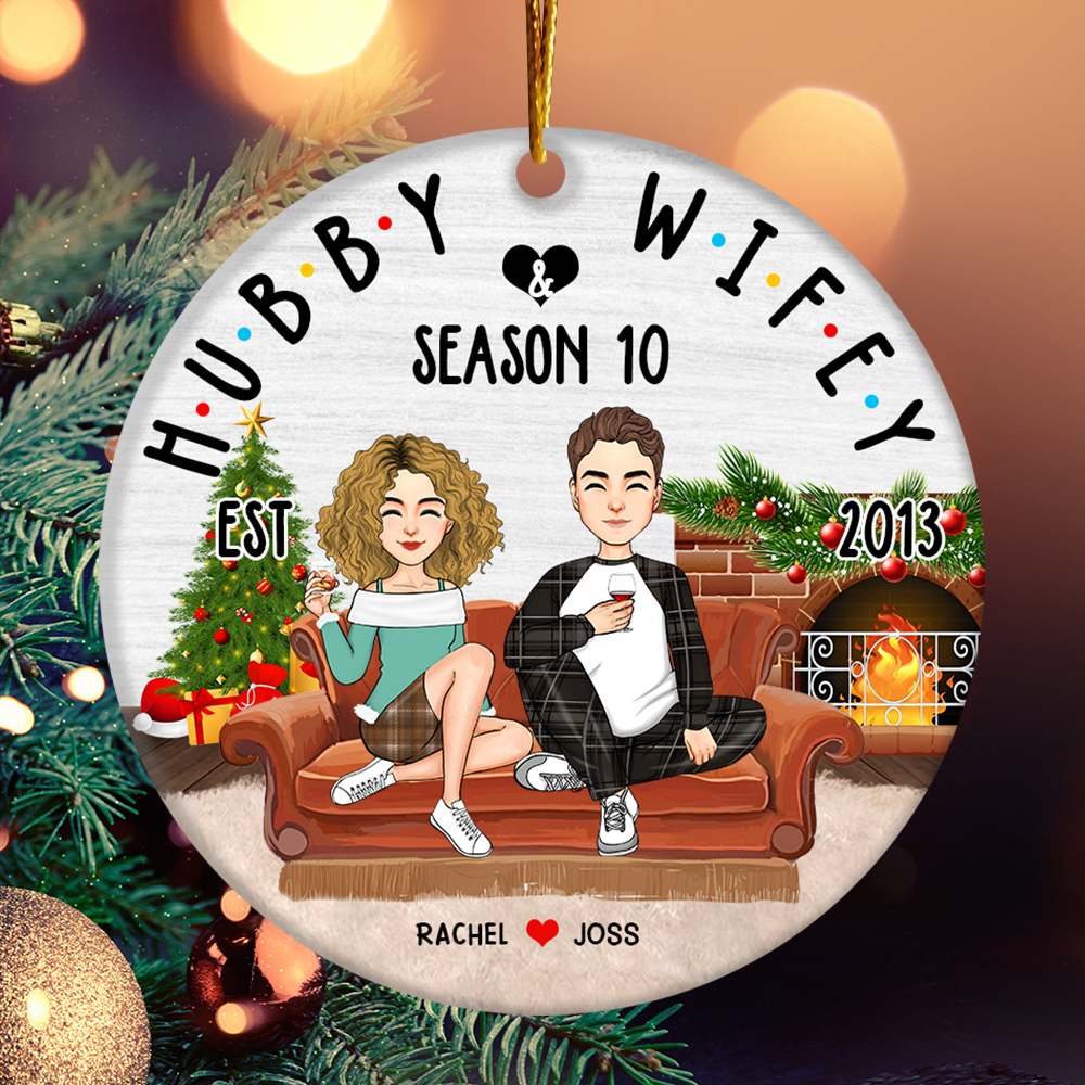 Hubby & Wifey - Customized Couple Ornament