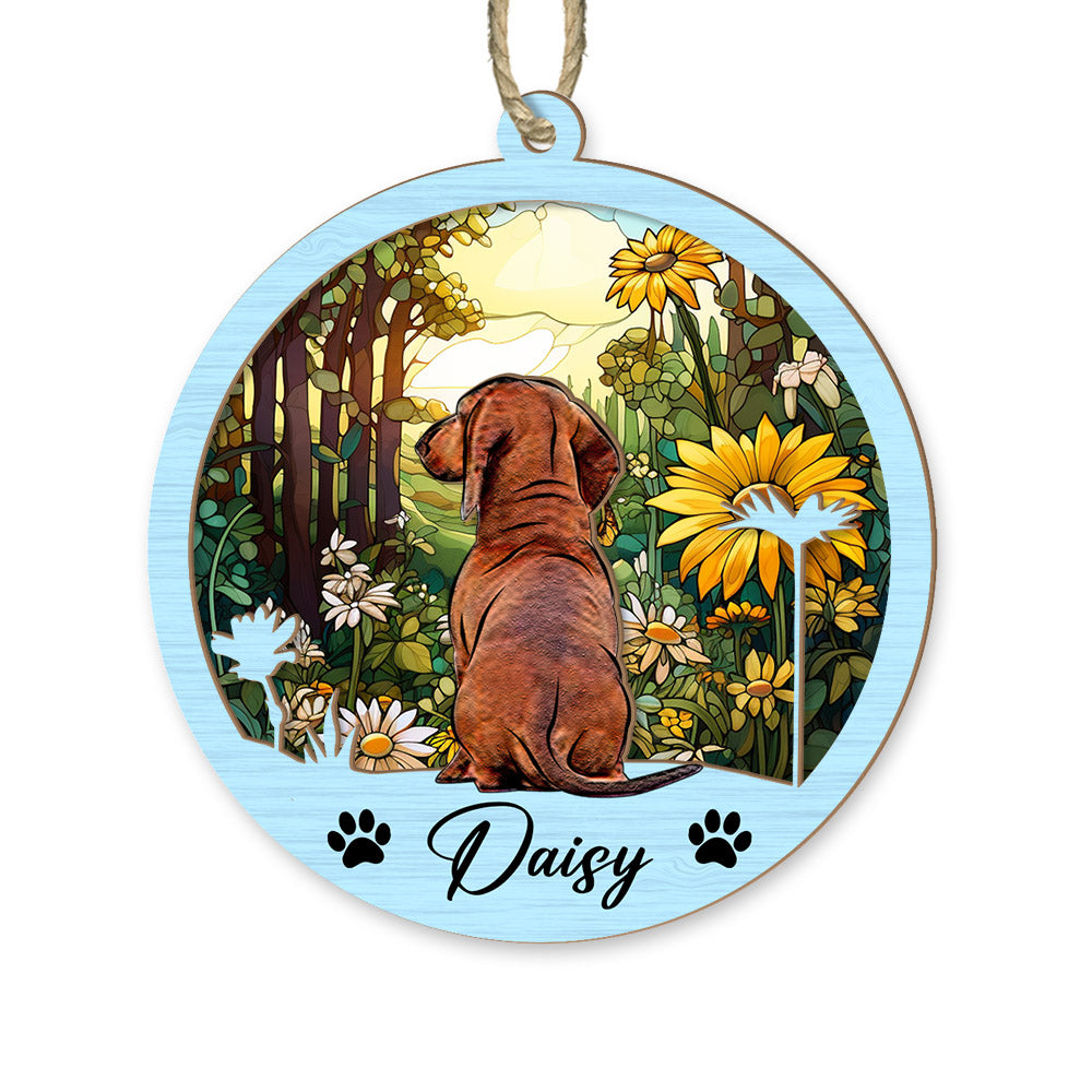 Dog Suncatcher Personalized Ornament, Pet Christmas Ornament, Dog Chirstmas Ornament
