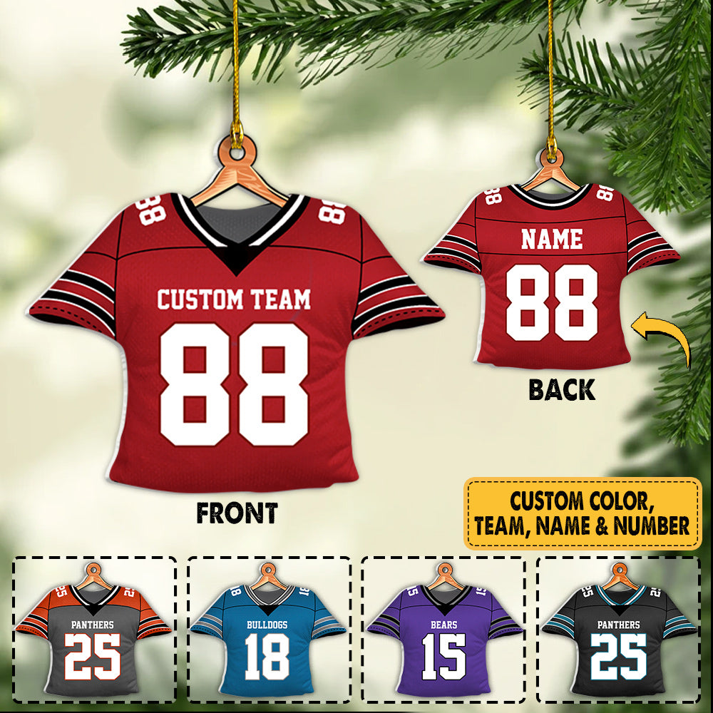 Personalized Football Jersey Christmas Ornament