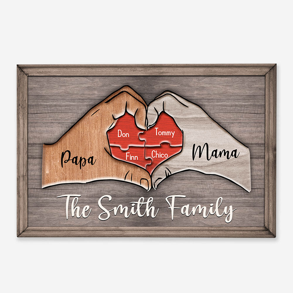 The Smith Family - Personalized Puzzle Canvas - Custom Canvas Print Gift For Family