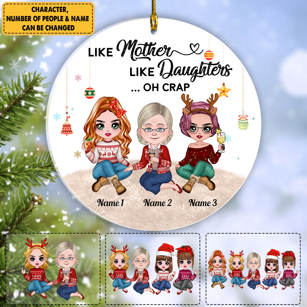 Like Mother Like Daughters Oh Crap Personalized Ornament Gift For Mother Daughter