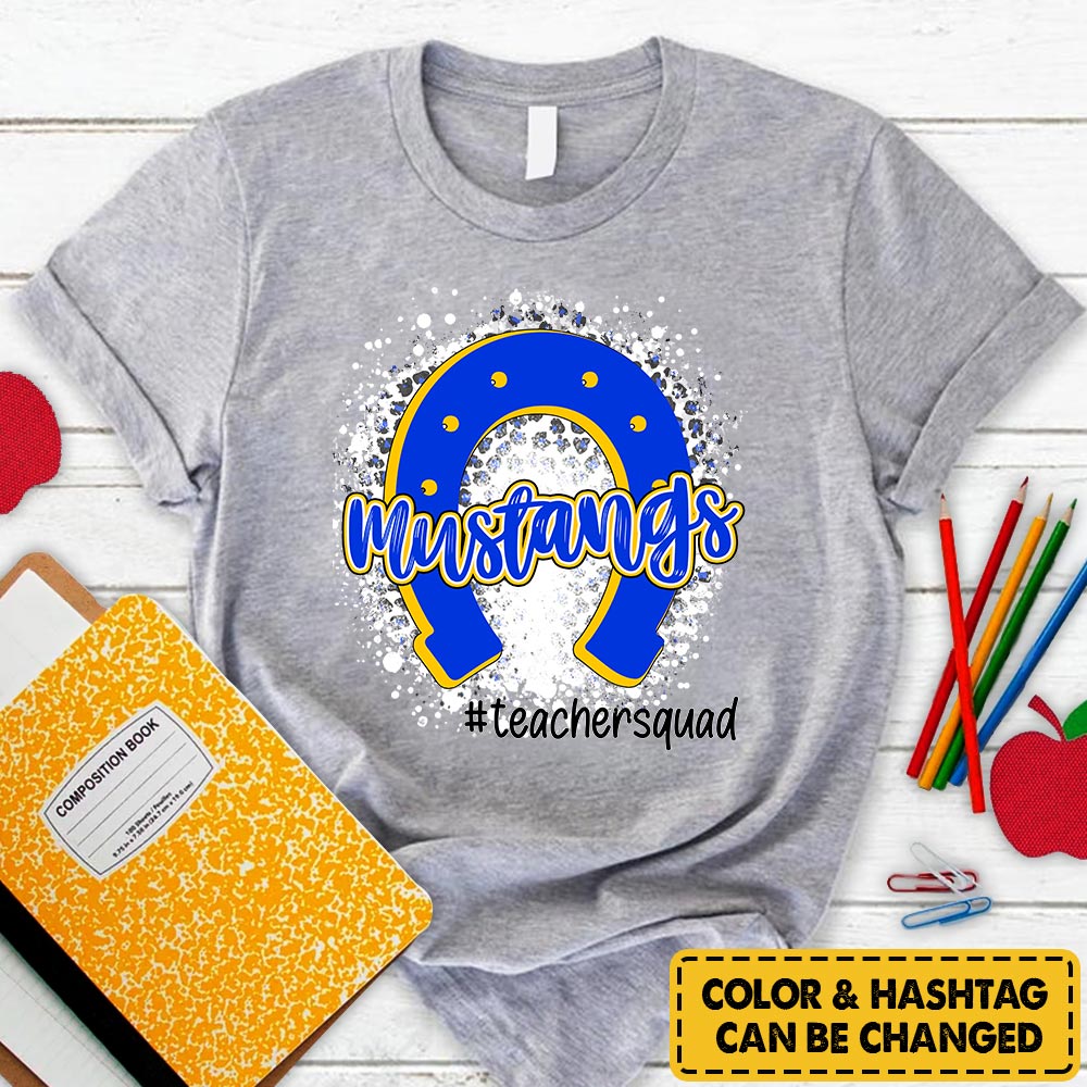 Personalized Mustangs Paw T-Shirt For Teacher